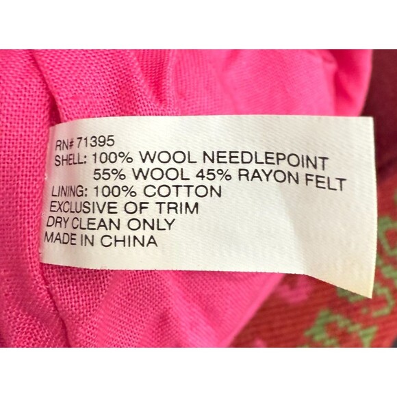 Pottery Barn Vintage Christmas Stocking Y2K Retired Red Wool Needlepoint Hanging - Picture 6 of 6